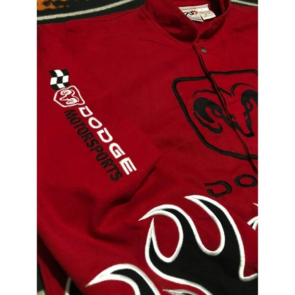 VTG Nascar Doge Racing Jacket Bomber Large MOTOSPORTS Flames - Picture 6 of 8